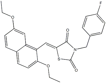 5-[(2,7-diethoxy-1-naphthyl)methylene]-3-(4-fluorobenzyl)-1,3-thiazolidine-2,4-dione Structure