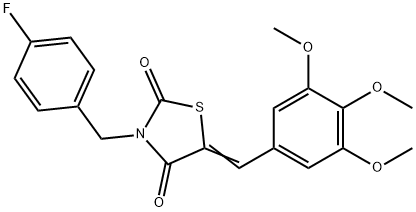 3-(4-fluorobenzyl)-5-(3,4,5-trimethoxybenzylidene)-1,3-thiazolidine-2,4-dione 구조식 이미지
