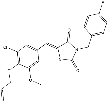 5-[4-(allyloxy)-3-chloro-5-methoxybenzylidene]-3-(4-fluorobenzyl)-1,3-thiazolidine-2,4-dione 구조식 이미지