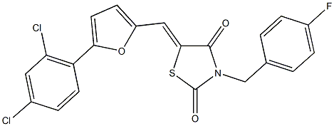 5-{[5-(2,4-dichlorophenyl)-2-furyl]methylene}-3-(4-fluorobenzyl)-1,3-thiazolidine-2,4-dione Structure