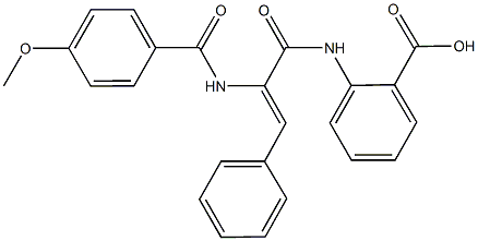 2-({2-[(4-methoxybenzoyl)amino]-3-phenylacryloyl}amino)benzoic acid 구조식 이미지