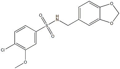 N-(1,3-benzodioxol-5-ylmethyl)-4-chloro-3-methoxybenzenesulfonamide 구조식 이미지