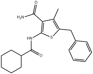 5-benzyl-2-[(cyclohexylcarbonyl)amino]-4-methylthiophene-3-carboxamide Structure