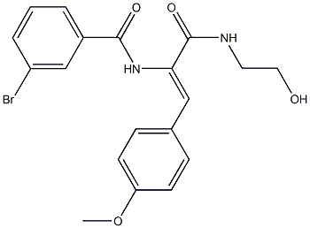 3-bromo-N-[1-{[(2-hydroxyethyl)amino]carbonyl}-2-(4-methoxyphenyl)vinyl]benzamide 구조식 이미지