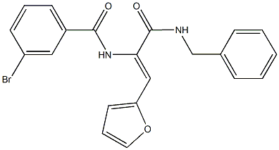 N-[1-[(benzylamino)carbonyl]-2-(2-furyl)vinyl]-3-bromobenzamide 구조식 이미지