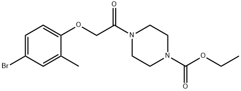 ethyl 4-[(4-bromo-2-methylphenoxy)acetyl]-1-piperazinecarboxylate Structure