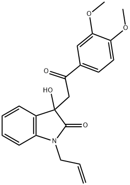 1-allyl-3-[2-(3,4-dimethoxyphenyl)-2-oxoethyl]-3-hydroxy-1,3-dihydro-2H-indol-2-one 구조식 이미지