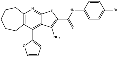 3-amino-N-(4-bromophenyl)-4-(2-furyl)-6,7,8,9-tetrahydro-5H-cyclohepta[b]thieno[3,2-e]pyridine-2-carboxamide 구조식 이미지