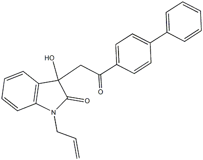 1-allyl-3-(2-[1,1'-biphenyl]-4-yl-2-oxoethyl)-3-hydroxy-1,3-dihydro-2H-indol-2-one 구조식 이미지