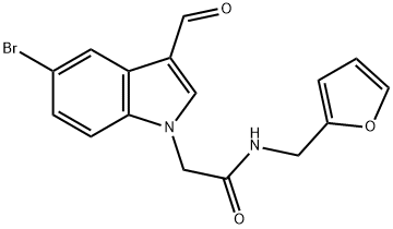 2-(5-bromo-3-formyl-1H-indol-1-yl)-N-(2-furylmethyl)acetamide Structure