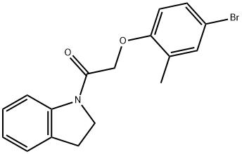 1-[(4-bromo-2-methylphenoxy)acetyl]indoline 구조식 이미지