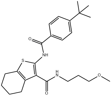 2-[(4-tert-butylbenzoyl)amino]-N-(3-methoxypropyl)-4,5,6,7-tetrahydro-1-benzothiophene-3-carboxamide Structure