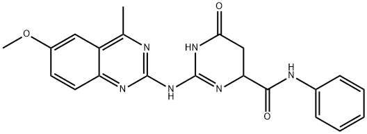 2-[(6-methoxy-4-methylquinazolin-2-yl)amino]-6-oxo-N-phenyl-1,4,5,6-tetrahydropyrimidine-4-carboxamide 구조식 이미지