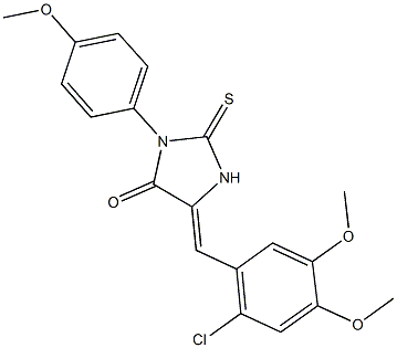 5-(2-chloro-4,5-dimethoxybenzylidene)-3-(4-methoxyphenyl)-2-thioxo-4-imidazolidinone Structure