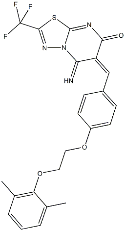 6-{4-[2-(2,6-dimethylphenoxy)ethoxy]benzylidene}-5-imino-2-(trifluoromethyl)-5,6-dihydro-7H-[1,3,4]thiadiazolo[3,2-a]pyrimidin-7-one 구조식 이미지