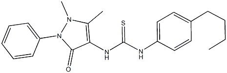N-(4-butylphenyl)-N'-(1,5-dimethyl-3-oxo-2-phenyl-2,3-dihydro-1H-pyrazol-4-yl)thiourea 구조식 이미지