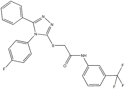 2-{[4-(4-fluorophenyl)-5-phenyl-4H-1,2,4-triazol-3-yl]sulfanyl}-N-[3-(trifluoromethyl)phenyl]acetamide 구조식 이미지