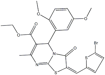 ethyl 2-[(5-bromo-2-thienyl)methylene]-5-(2,5-dimethoxyphenyl)-7-methyl-3-oxo-2,3-dihydro-5H-[1,3]thiazolo[3,2-a]pyrimidine-6-carboxylate 구조식 이미지