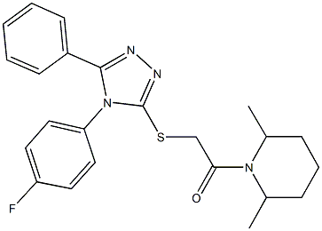 2-(2,6-dimethyl-1-piperidinyl)-2-oxoethyl 4-(4-fluorophenyl)-5-phenyl-4H-1,2,4-triazol-3-yl sulfide 구조식 이미지