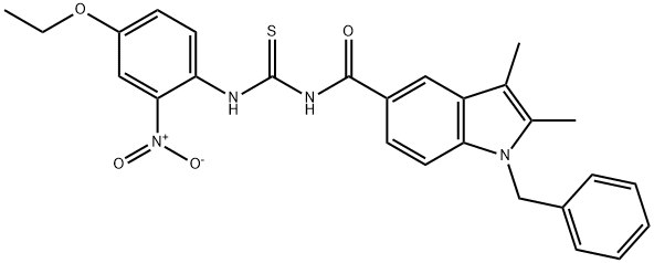 N-[(1-benzyl-2,3-dimethyl-1H-indol-5-yl)carbonyl]-N'-{4-ethoxy-2-nitrophenyl}thiourea 구조식 이미지