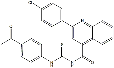 N-(4-acetylphenyl)-N'-{[2-(4-chlorophenyl)-4-quinolinyl]carbonyl}thiourea Structure