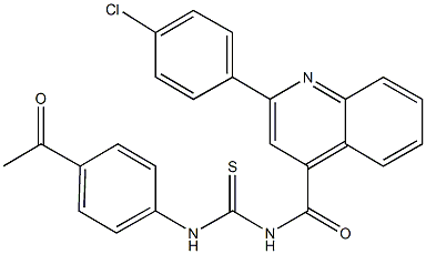 N-(4-acetylphenyl)-N'-{[2-(4-chlorophenyl)-4-quinolinyl]carbonyl}thiourea 구조식 이미지