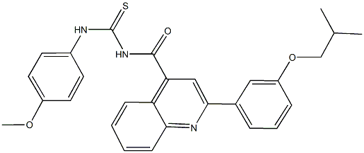 N-{[2-(3-isobutoxyphenyl)-4-quinolinyl]carbonyl}-N'-(4-methoxyphenyl)thiourea 구조식 이미지