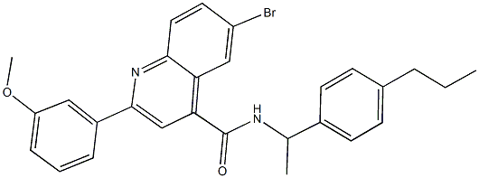 6-bromo-2-(3-methoxyphenyl)-N-[1-(4-propylphenyl)ethyl]-4-quinolinecarboxamide 구조식 이미지