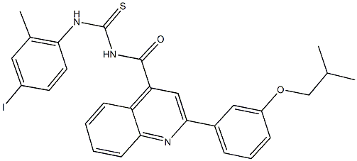 N-(4-iodo-2-methylphenyl)-N'-{[2-(3-isobutoxyphenyl)-4-quinolinyl]carbonyl}thiourea Structure