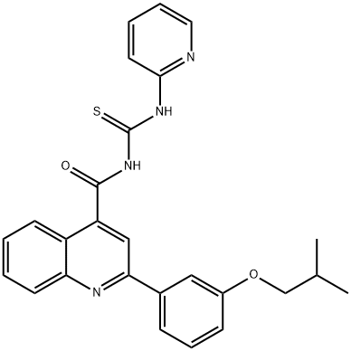 N-{[2-(3-isobutoxyphenyl)-4-quinolinyl]carbonyl}-N'-(2-pyridinyl)thiourea Structure