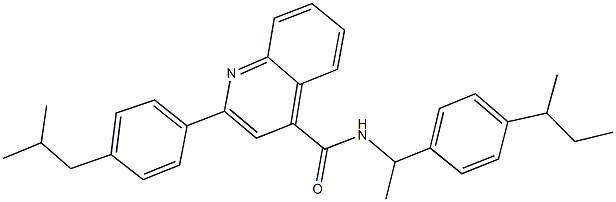 N-[1-(4-sec-butylphenyl)ethyl]-2-(4-isobutylphenyl)-4-quinolinecarboxamide 구조식 이미지