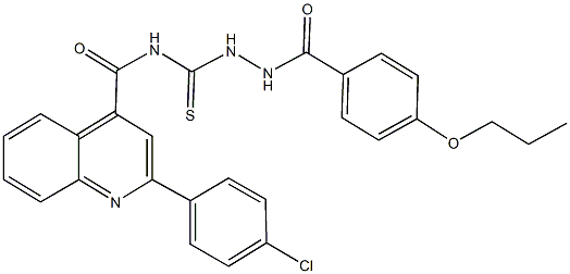 2-(4-chlorophenyl)-N-{[2-(4-propoxybenzoyl)hydrazino]carbothioyl}-4-quinolinecarboxamide 구조식 이미지