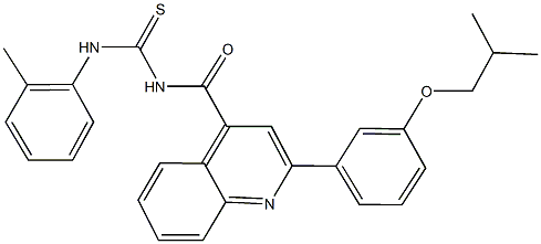 N-{[2-(3-isobutoxyphenyl)-4-quinolinyl]carbonyl}-N'-(2-methylphenyl)thiourea 구조식 이미지