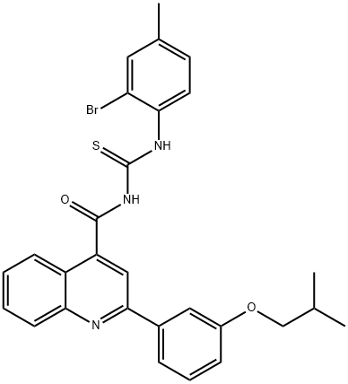 N-(2-bromo-4-methylphenyl)-N'-{[2-(3-isobutoxyphenyl)-4-quinolinyl]carbonyl}thiourea 구조식 이미지