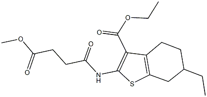 ethyl 6-ethyl-2-[(4-methoxy-4-oxobutanoyl)amino]-4,5,6,7-tetrahydro-1-benzothiophene-3-carboxylate Structure