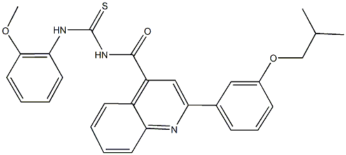 N-{[2-(3-isobutoxyphenyl)-4-quinolinyl]carbonyl}-N'-(2-methoxyphenyl)thiourea Structure