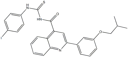 N-(4-iodophenyl)-N'-{[2-(3-isobutoxyphenyl)-4-quinolinyl]carbonyl}thiourea Structure