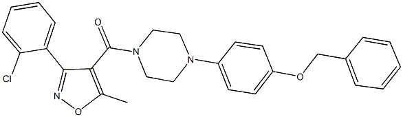 benzyl 4-(4-{[3-(2-chlorophenyl)-5-methyl-4-isoxazolyl]carbonyl}-1-piperazinyl)phenyl ether 구조식 이미지