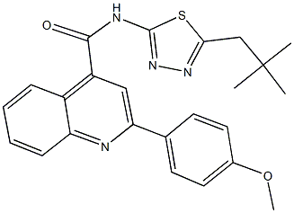 2-(4-methoxyphenyl)-N-(5-neopentyl-1,3,4-thiadiazol-2-yl)-4-quinolinecarboxamide 구조식 이미지