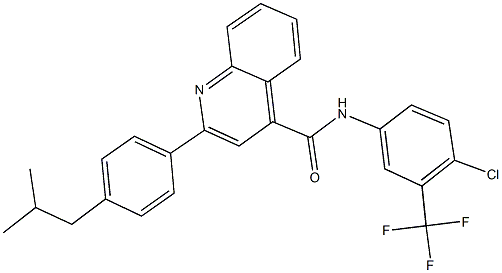 N-[4-chloro-3-(trifluoromethyl)phenyl]-2-(4-isobutylphenyl)-4-quinolinecarboxamide Structure