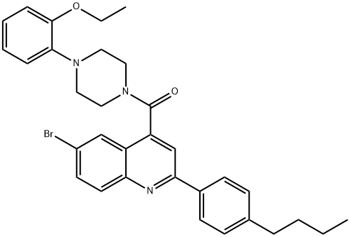 6-bromo-2-(4-butylphenyl)-4-{[4-(2-ethoxyphenyl)-1-piperazinyl]carbonyl}quinoline Structure