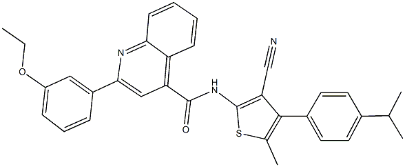 N-[3-cyano-4-(4-isopropylphenyl)-5-methyl-2-thienyl]-2-(3-ethoxyphenyl)-4-quinolinecarboxamide Structure