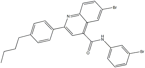 6-bromo-N-(3-bromophenyl)-2-(4-butylphenyl)-4-quinolinecarboxamide 구조식 이미지