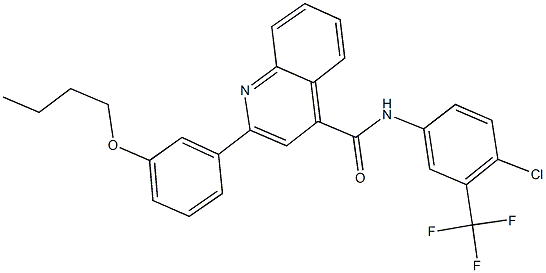 2-(3-butoxyphenyl)-N-[4-chloro-3-(trifluoromethyl)phenyl]-4-quinolinecarboxamide Structure