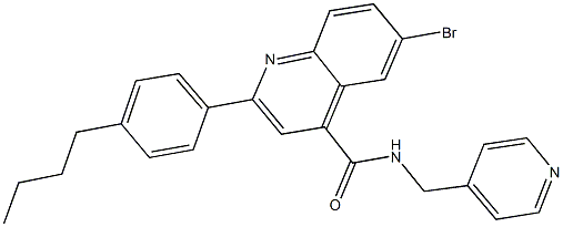 6-bromo-2-(4-butylphenyl)-N-(4-pyridinylmethyl)-4-quinolinecarboxamide Structure