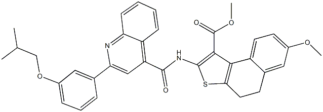 methyl 2-({[2-(3-isobutoxyphenyl)-4-quinolinyl]carbonyl}amino)-7-methoxy-4,5-dihydronaphtho[2,1-b]thiophene-1-carboxylate 구조식 이미지