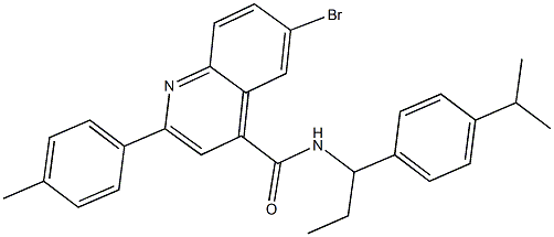 6-bromo-N-[1-(4-isopropylphenyl)propyl]-2-(4-methylphenyl)-4-quinolinecarboxamide 구조식 이미지