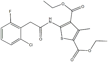 diethyl 5-{[(2-chloro-6-fluorophenyl)acetyl]amino}-3-methyl-2,4-thiophenedicarboxylate 구조식 이미지