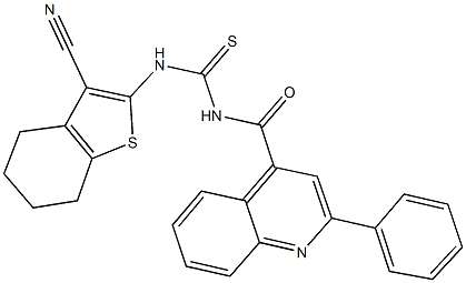 N-(3-cyano-4,5,6,7-tetrahydro-1-benzothien-2-yl)-N'-[(2-phenyl-4-quinolinyl)carbonyl]thiourea 구조식 이미지