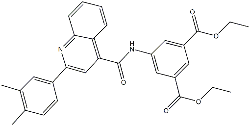 diethyl 5-({[2-(3,4-dimethylphenyl)-4-quinolinyl]carbonyl}amino)isophthalate Structure